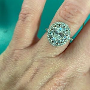 Berricle Oval Art Deco Double Halo Ring Sold Out Design! 925 Sterling Silver